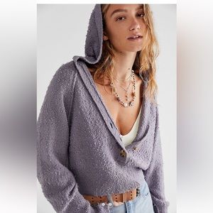 Free People Found My Friend Hoodie in Storm Grey XS